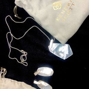 Kendra Scott necklace and earrings.